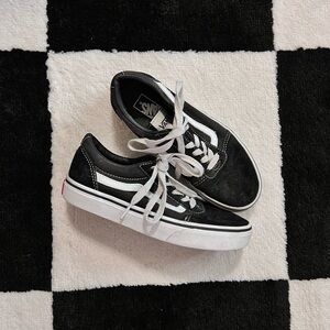 Vans Kids Classic Black and White Sneakers